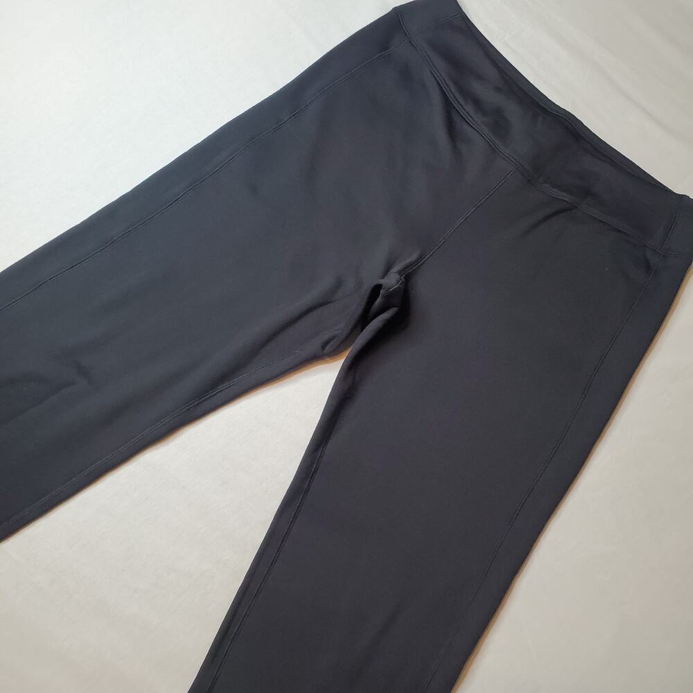 Lands' End Sport Women's Size 1X Wide Leg Fleece Pants Black